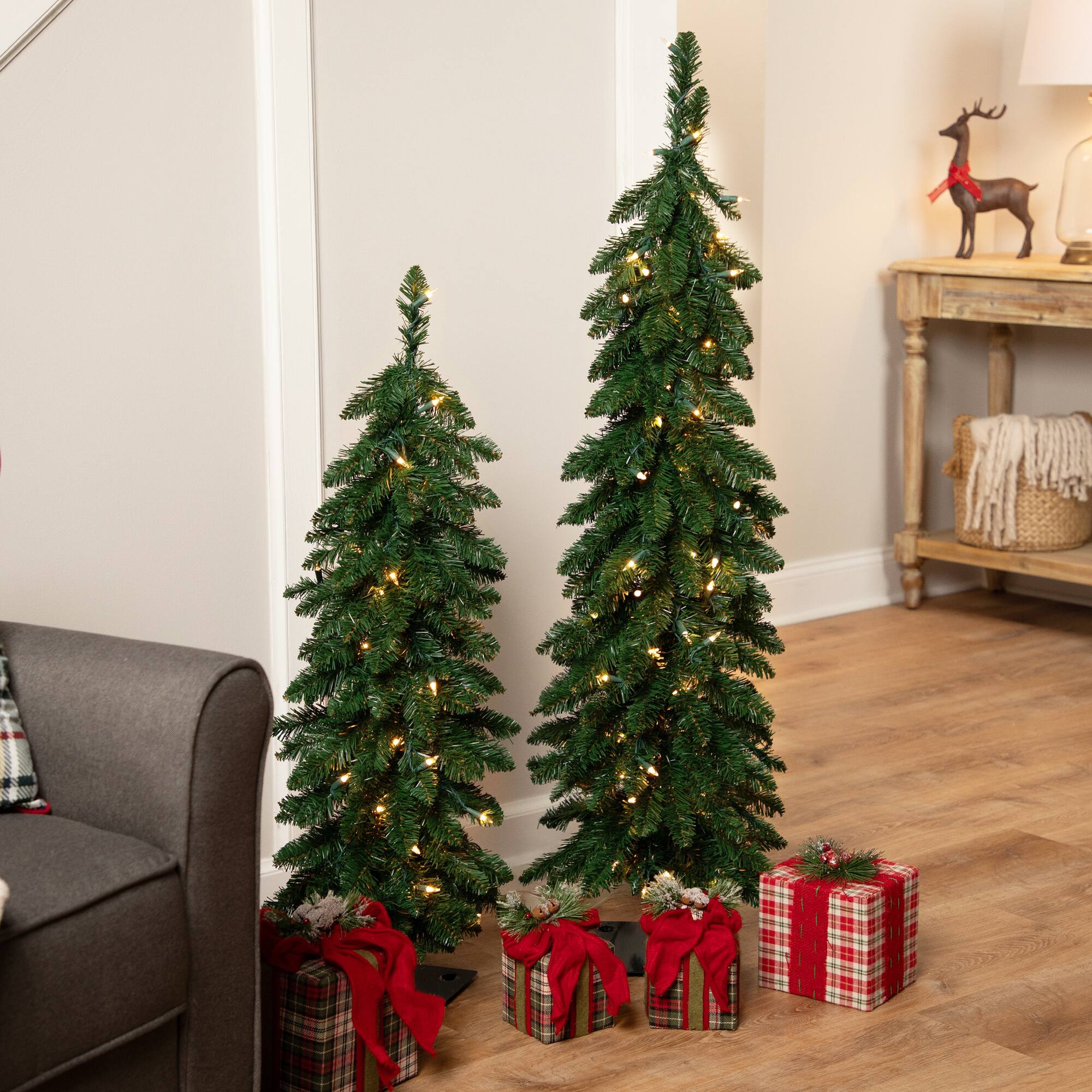 3ft. Pre-Lit Pencil Alpine Artificial Christmas Tree, Clear Lights